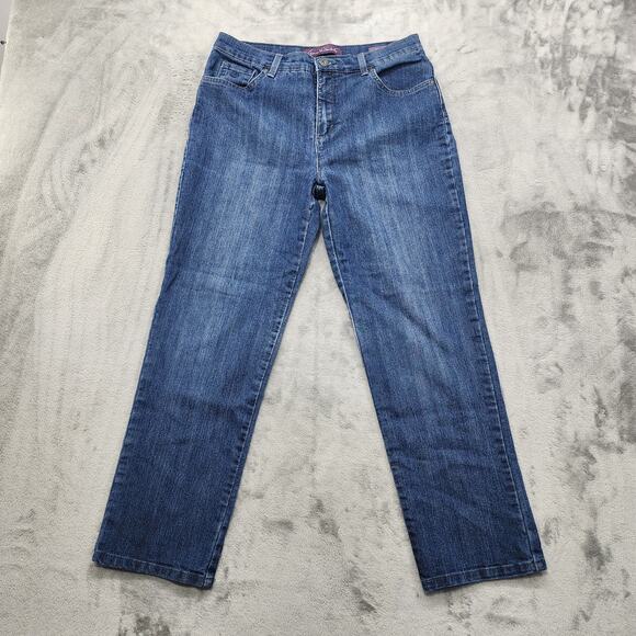 Gloria Vanderbilt Jeans Womens 10 SHORT Blue Amanda High Rise Slim Leg Stretch - Picture 1 of 16